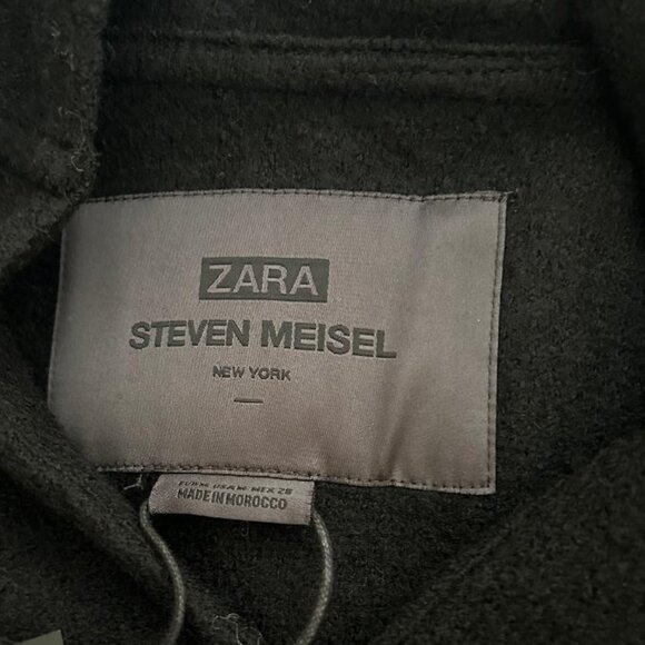 ZARA WOMEN FW23 STEVEN MEISEL WOOL PONCHO BLACK M 8094/006 NEW WITH TAGS $259 - Picture 6 of 7